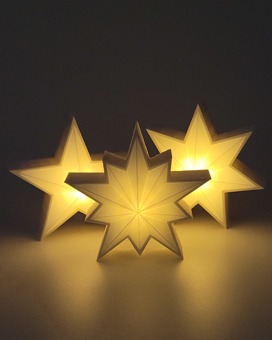 Beleuchtete Sterne Weiß 3er Set
