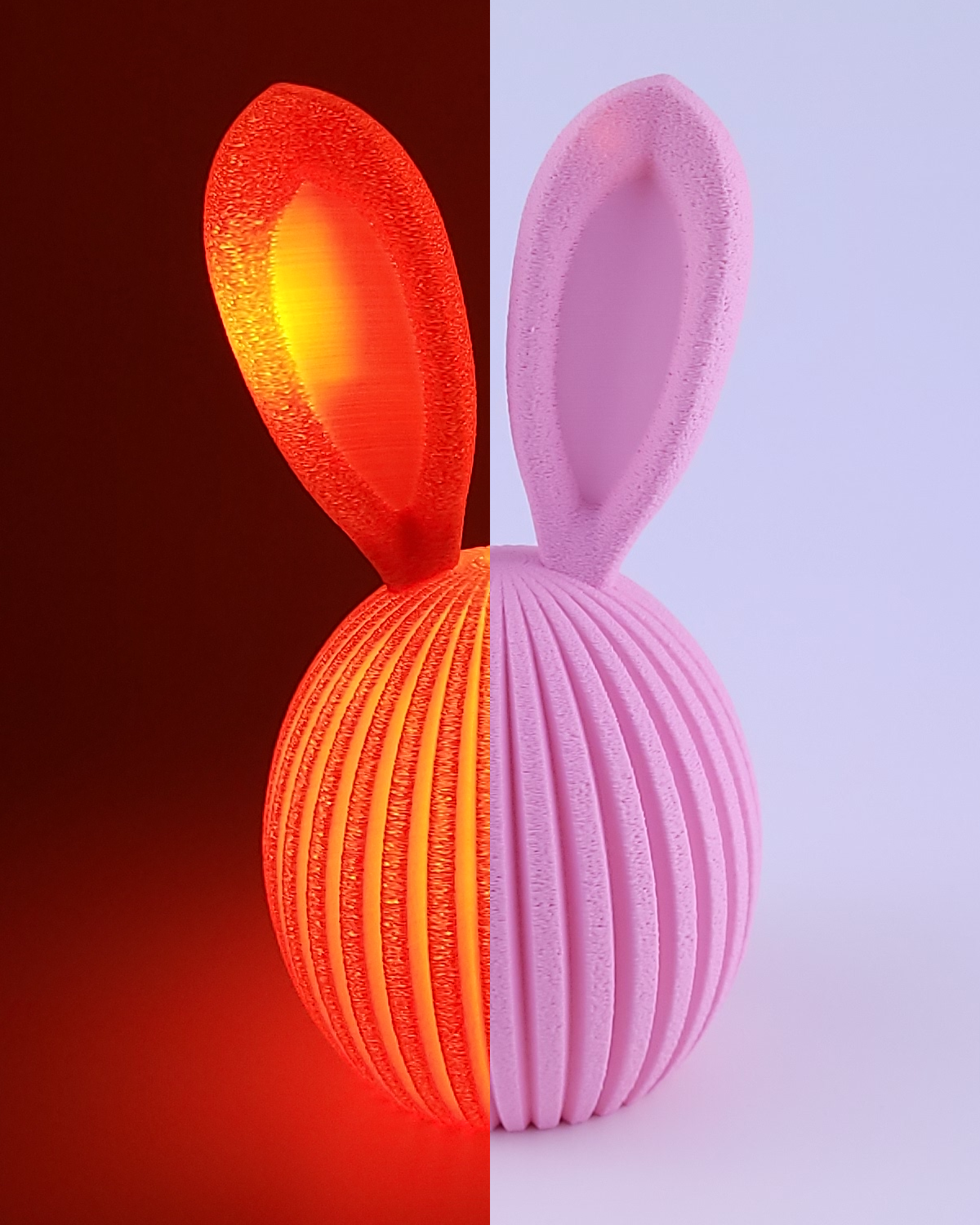 Beleuchtetes Osterei mit Hasenohren | optional mit 6h Timerfunktion