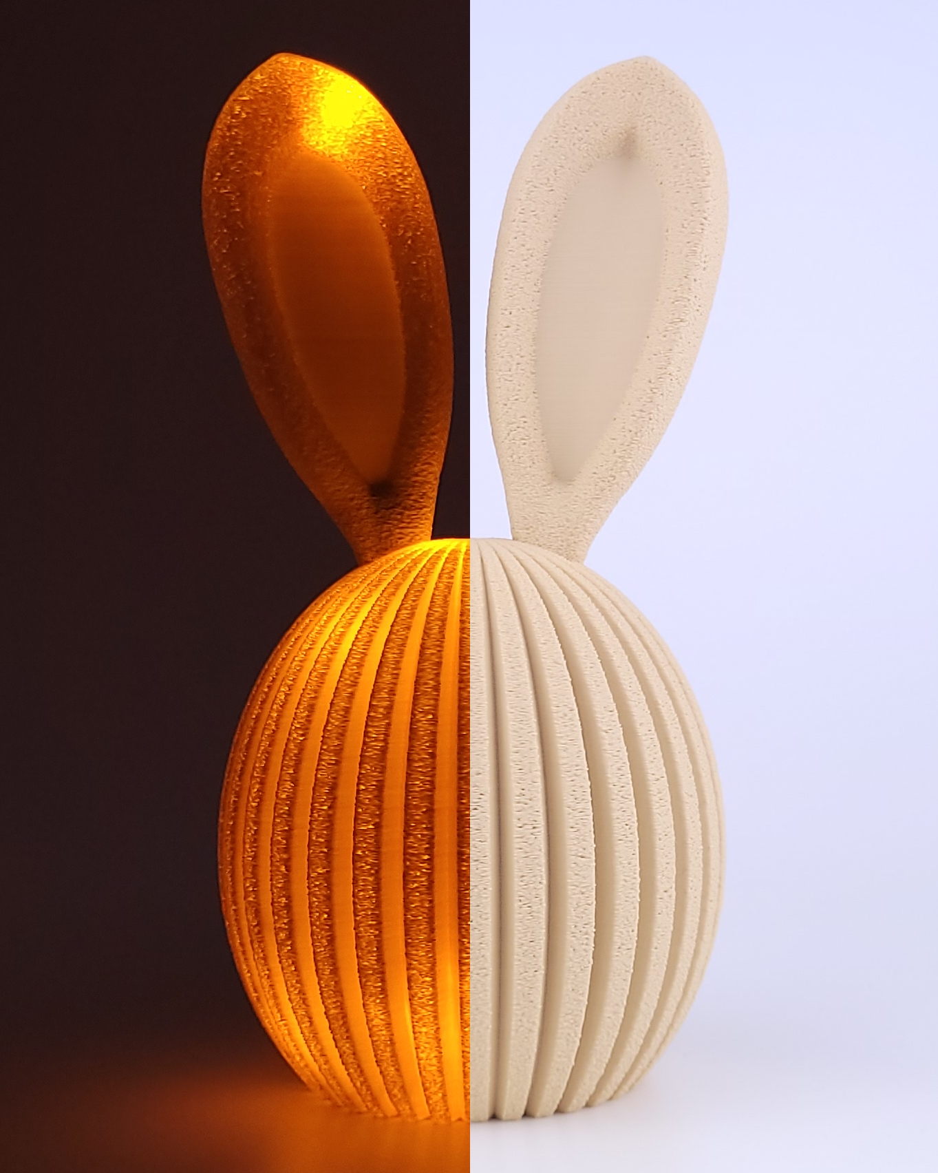 Beleuchtetes Osterei mit Hasenohren | optional mit 6h Timerfunktion