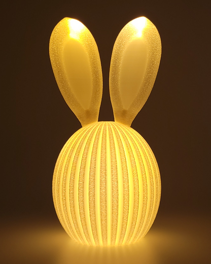 Beleuchtetes Osterei mit Hasenohren | optional mit 6h Timerfunktion