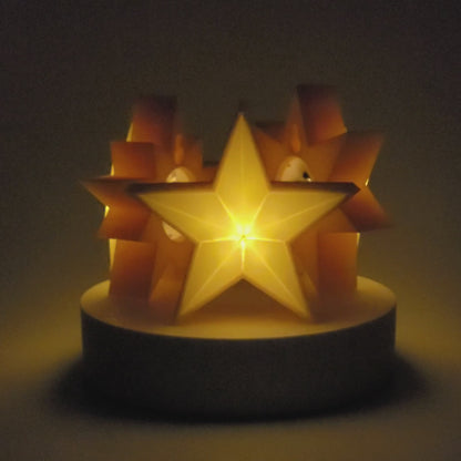 Beleuchteter Stern Seidig Champagner in 3 Formen (Farbkombinationen möglich)