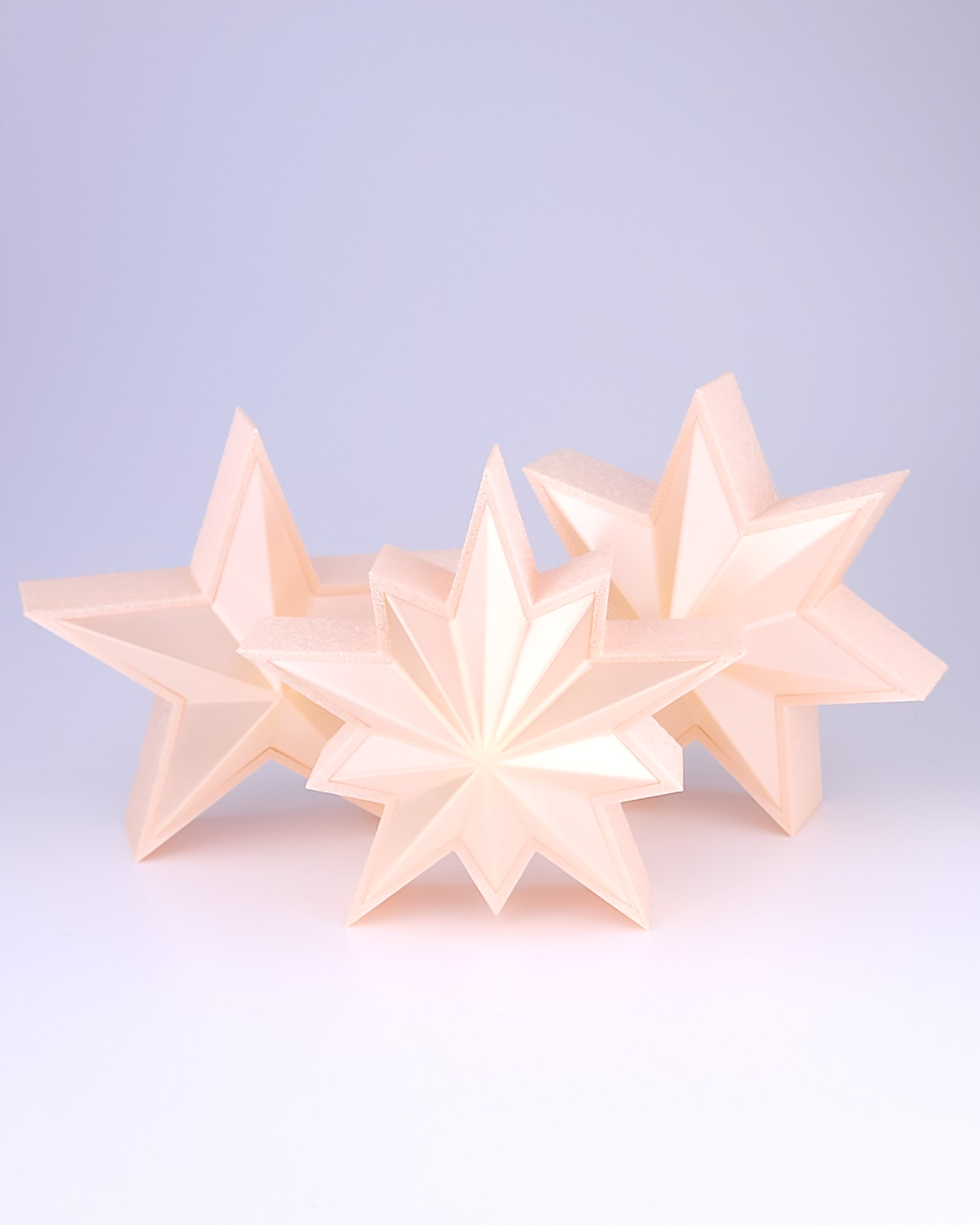 Beleuchteter Stern Seidig Champagner in 3 Formen (Farbkombinationen möglich)