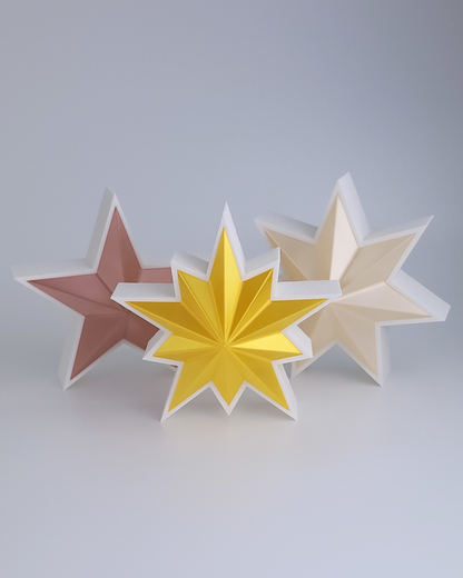 Beleuchteter Stern Weiß in 3 Formen (Farbkombinationen möglich)